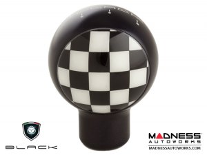 MINI Cooper Gear Shift Knob - Black w/ Checkered Flag Design